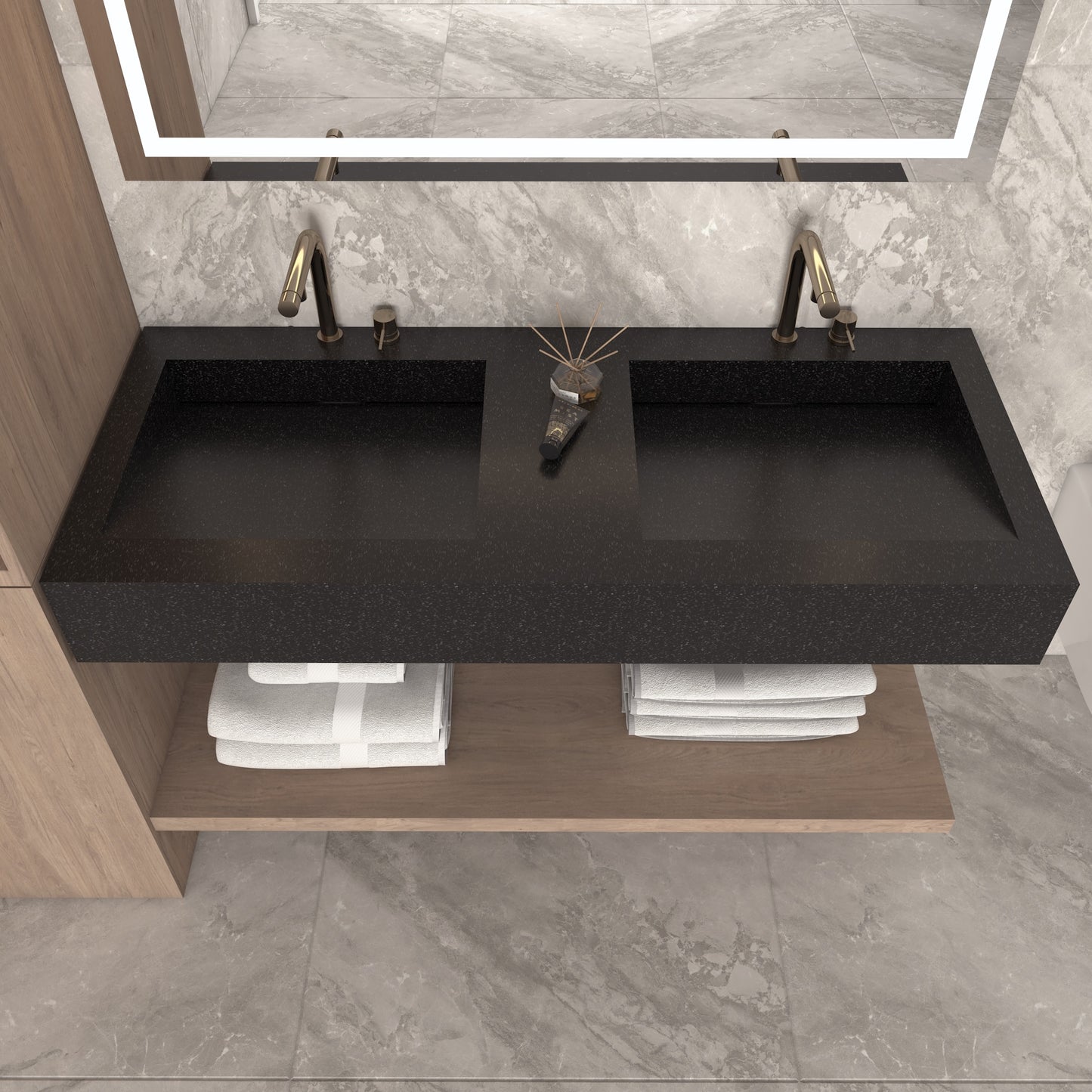 Fortuna Prestige Edge - Vasque Double Suspendue en Corian®