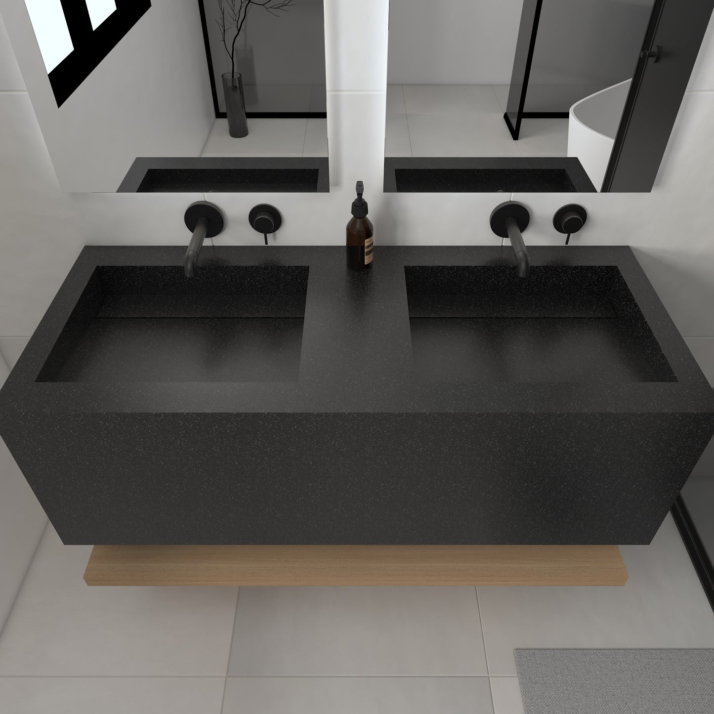 Júpiter Prestige Deep - Lavatório Duplo Suspenso em Corian®