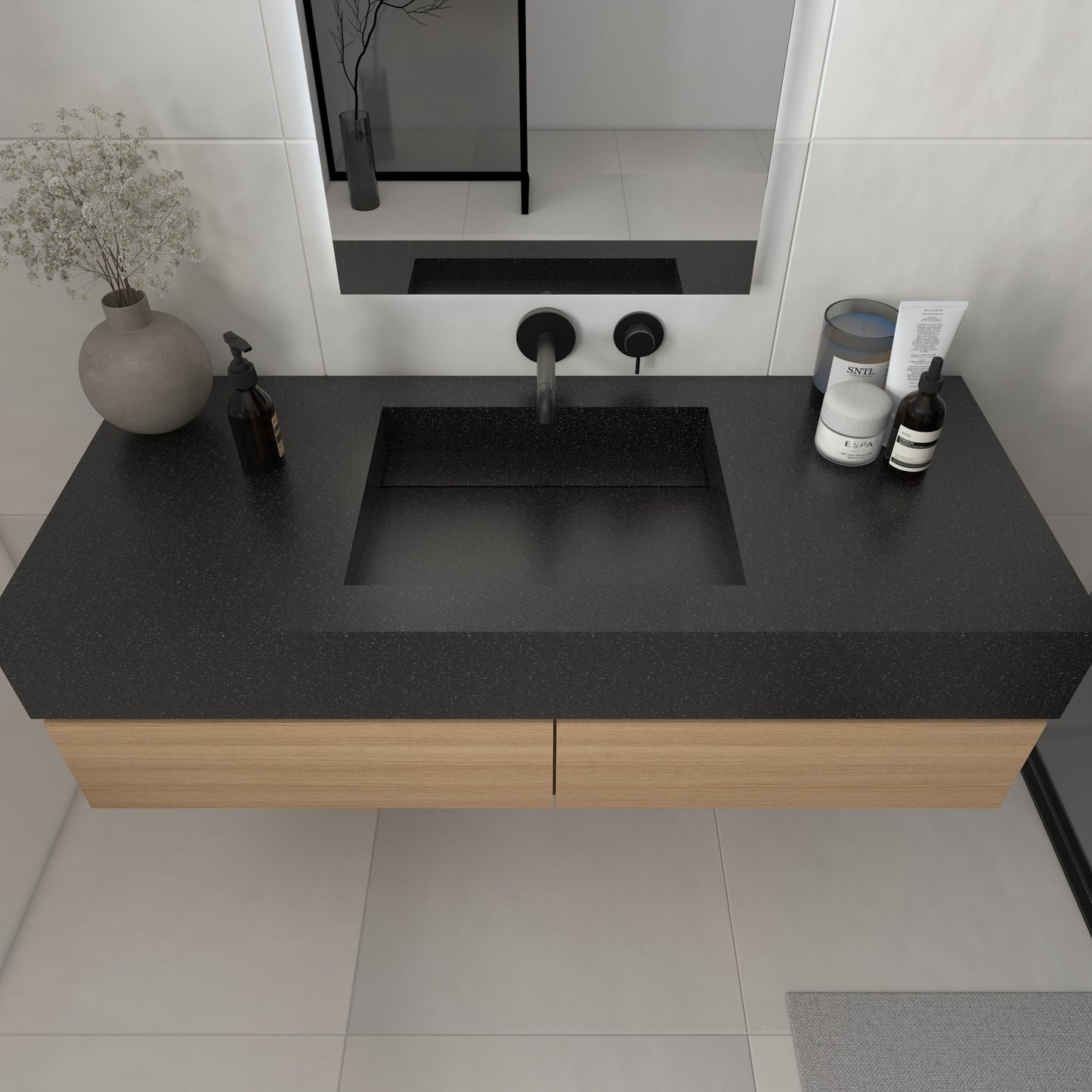 Júpiter Prestige Edge - Lavatório Simples Suspenso em Corian®