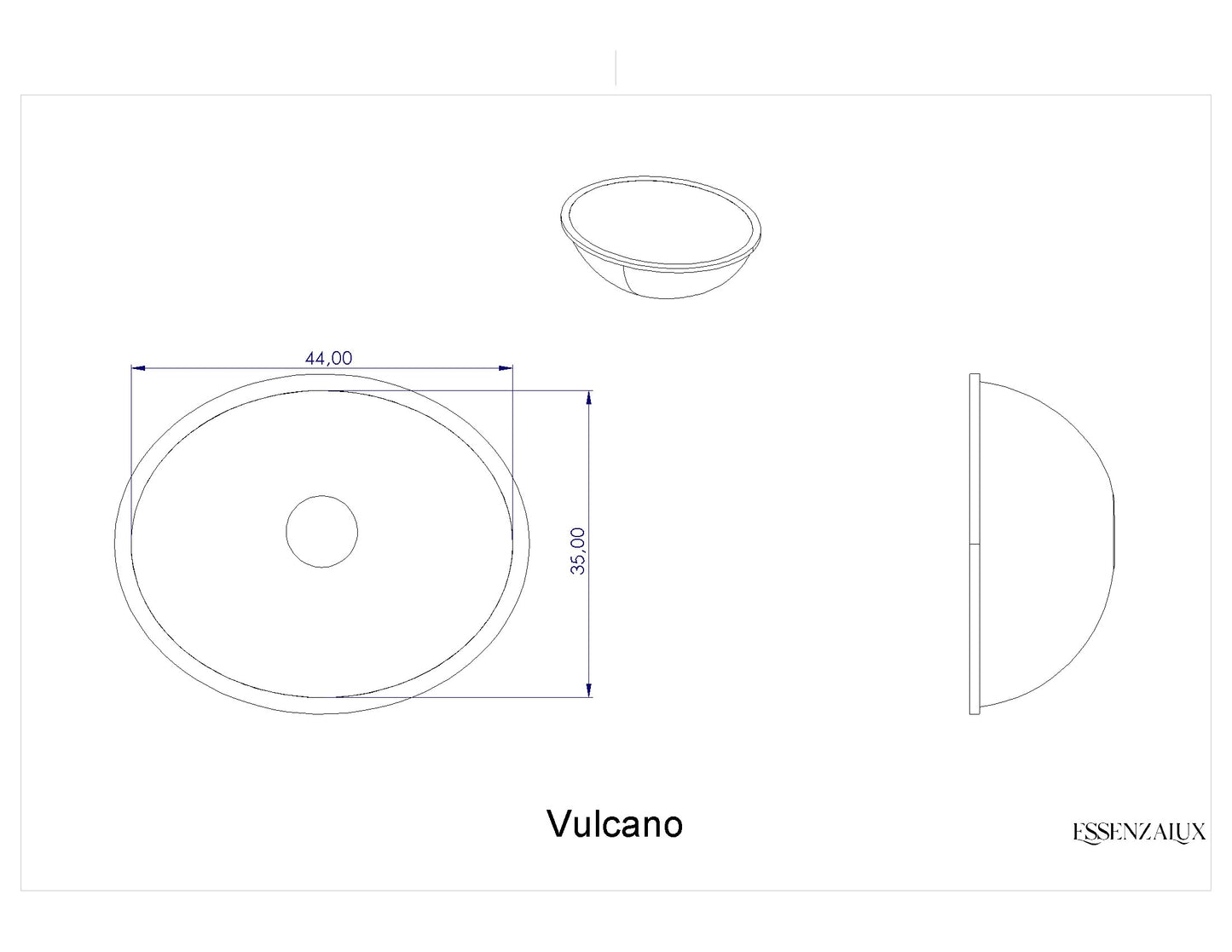 Vulcano Prestige Deep Corian® Double Wall-Hung Washbasin