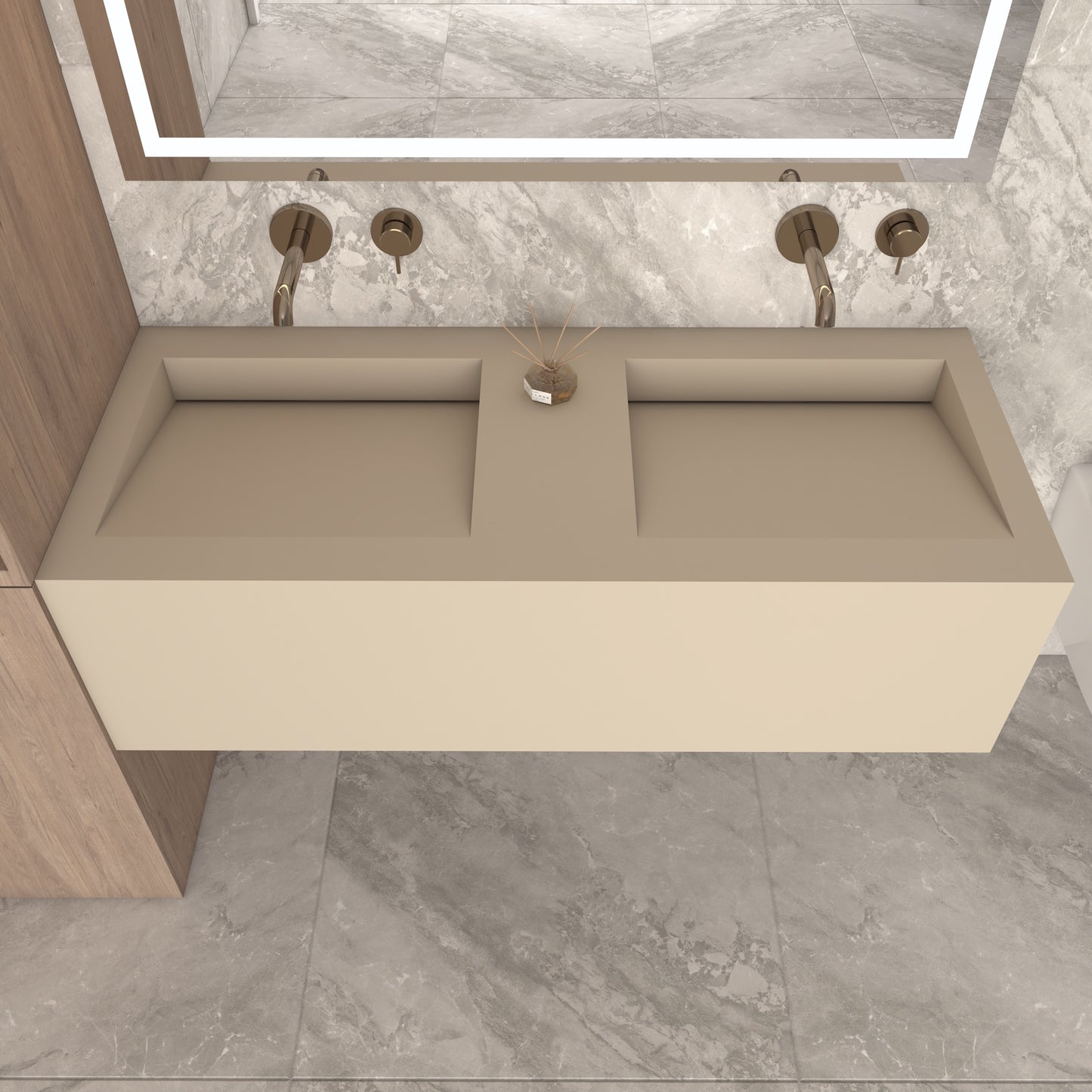 Fortuna Prestige Deep - Vasque Double Suspendue en Corian®