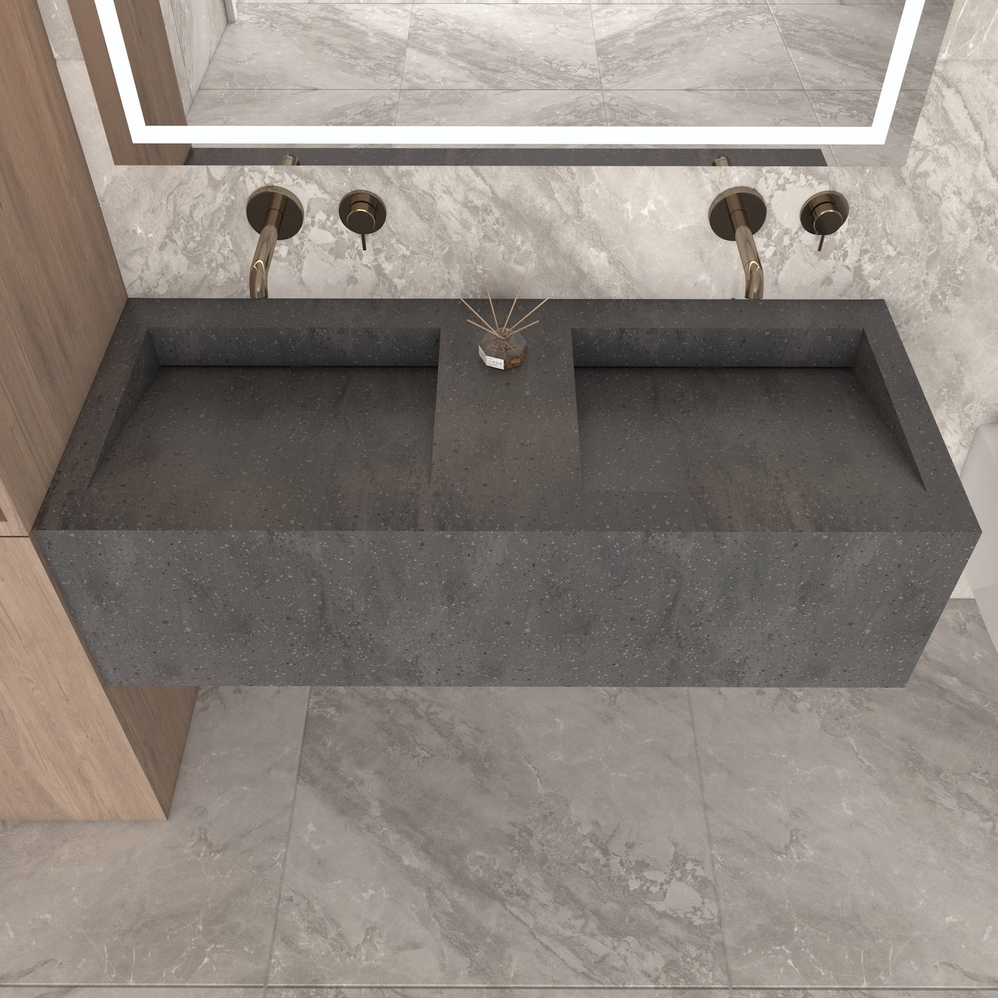 Fortuna Prestige Deep - Vasque Double Suspendue en Corian®