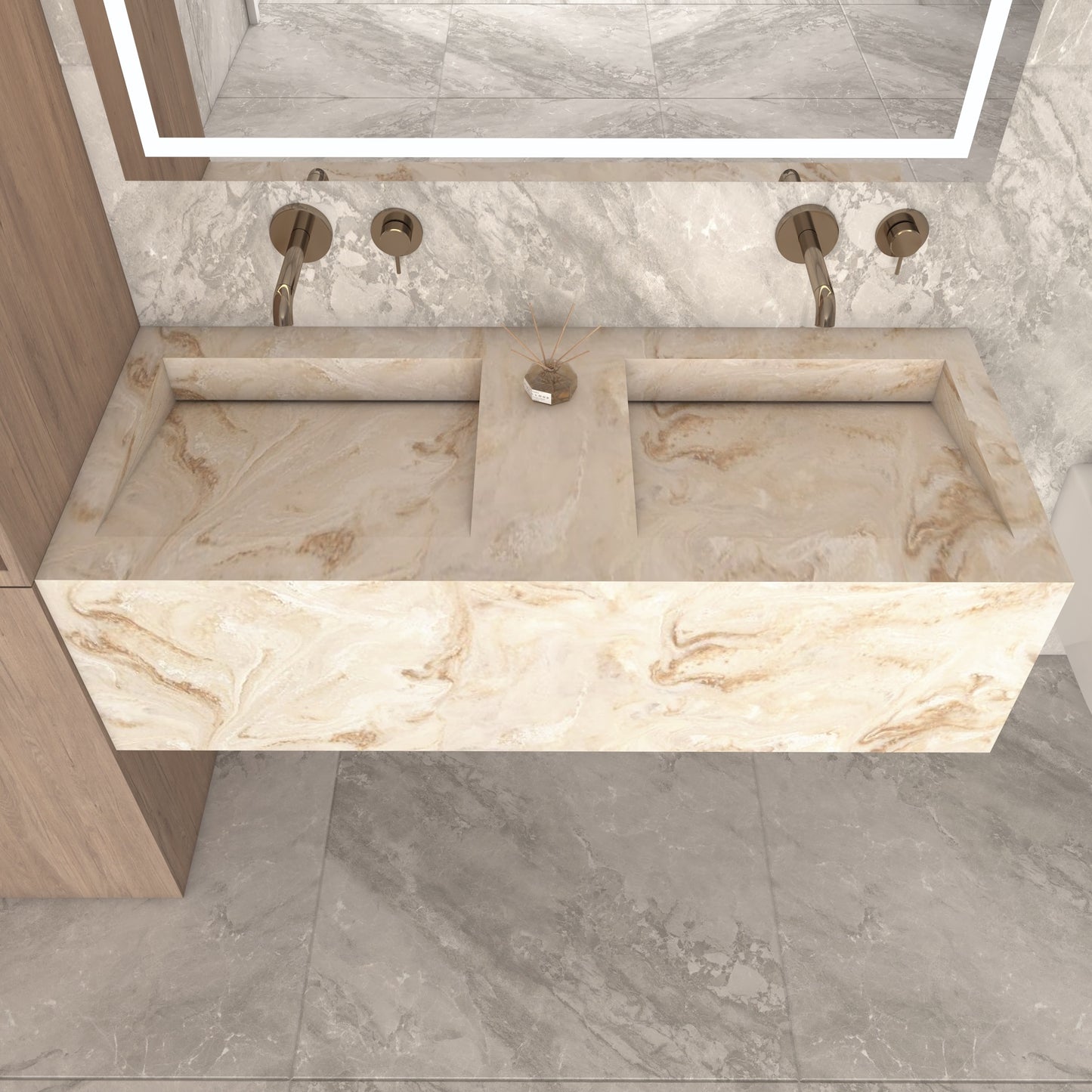 Fortuna Prestige Deep - Vasque Double Suspendue en Corian®