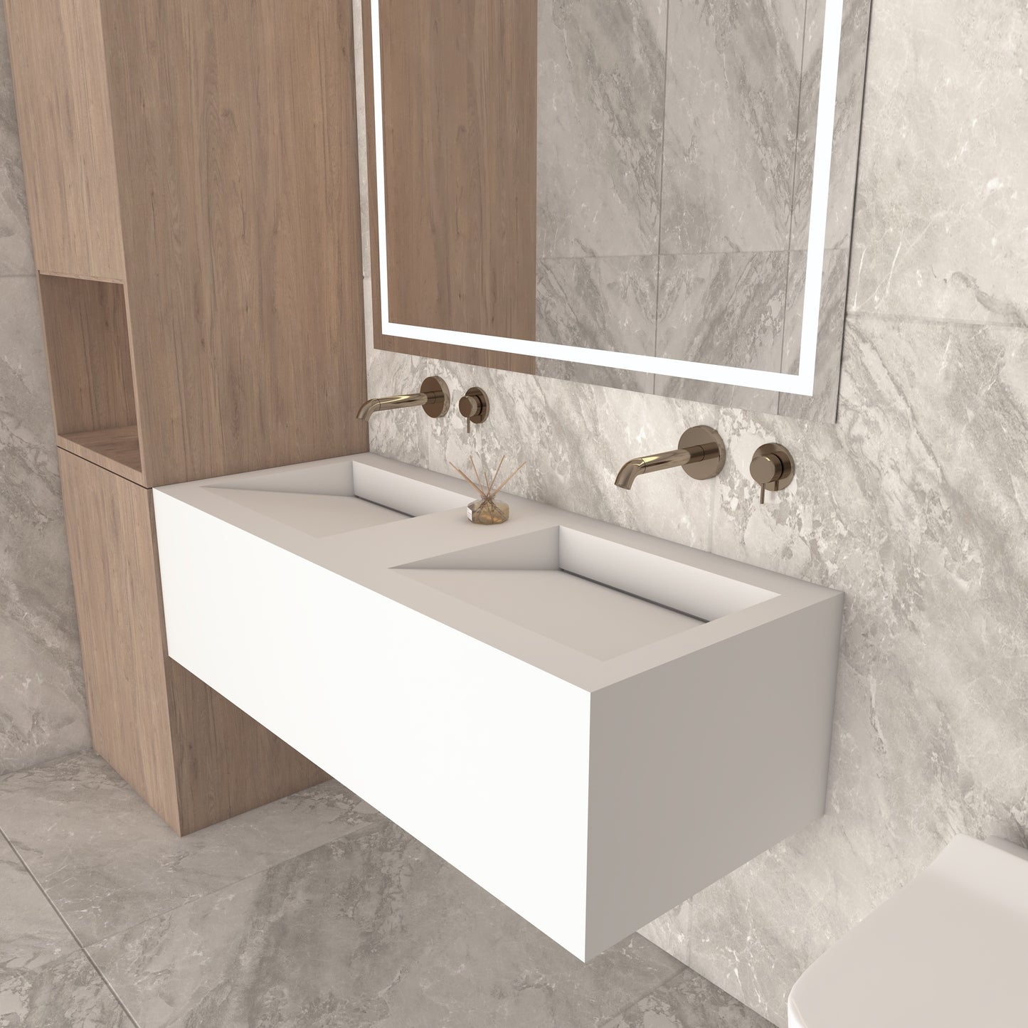 Fortuna Prestige Deep - Vasque Double Suspendue en Corian®