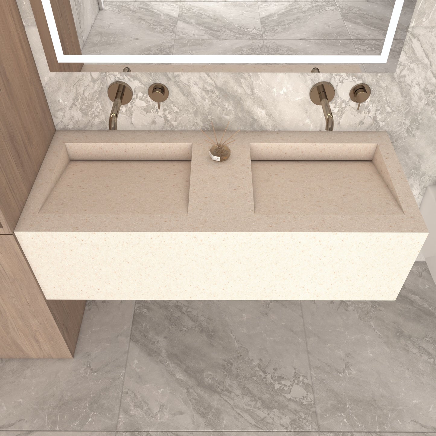 Fortuna Prestige Deep - Vasque Double Suspendue en Corian®