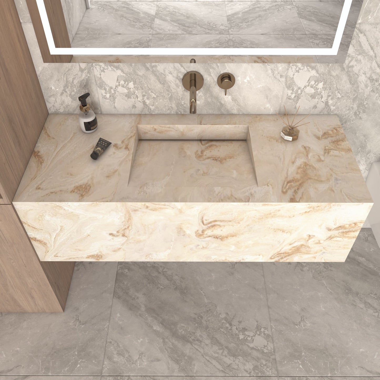 Fortuna Prestige Deep - Vasque Simple Suspendue en Corian®