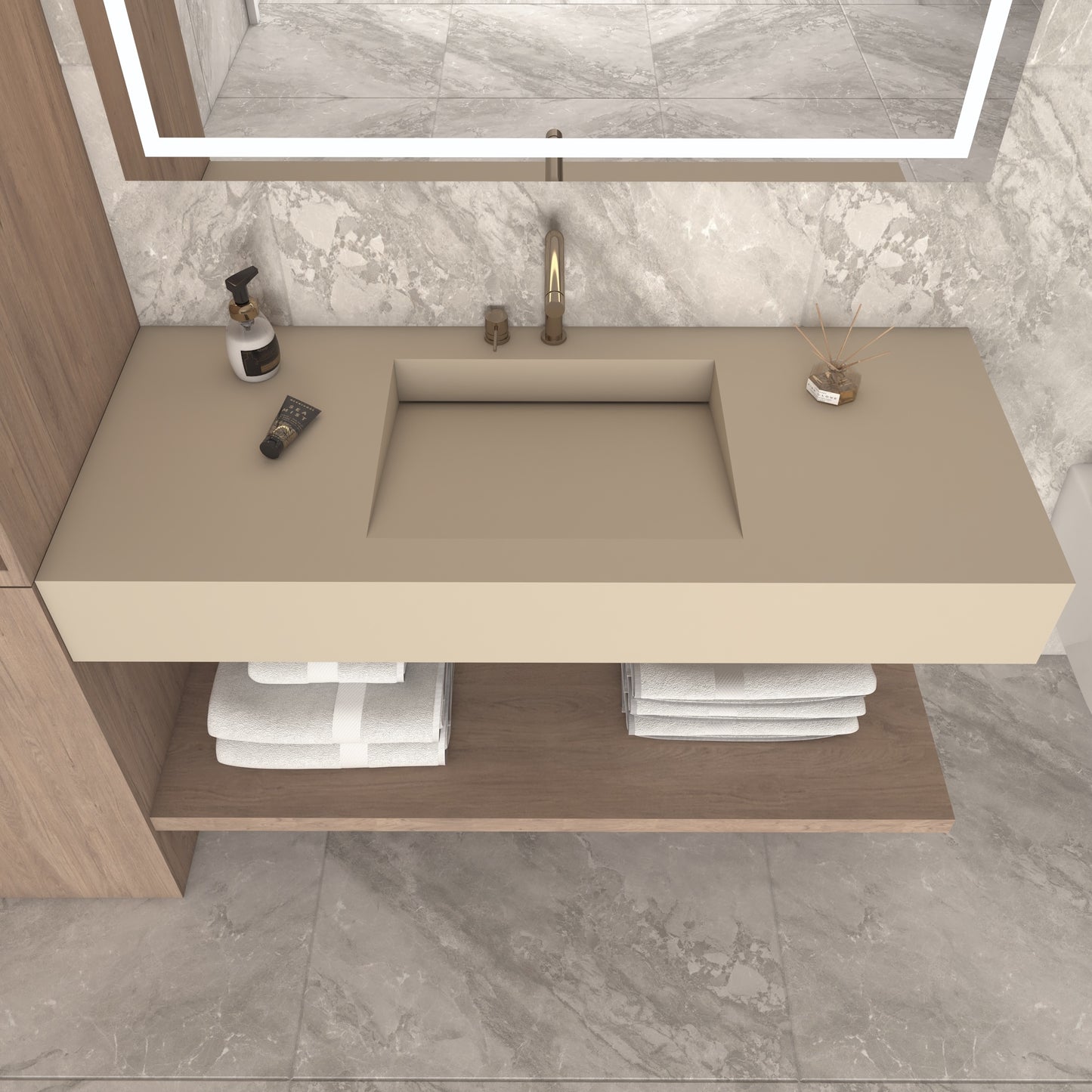 Fortuna Prestige Edge - Vasque Simple Suspendue en Corian®
