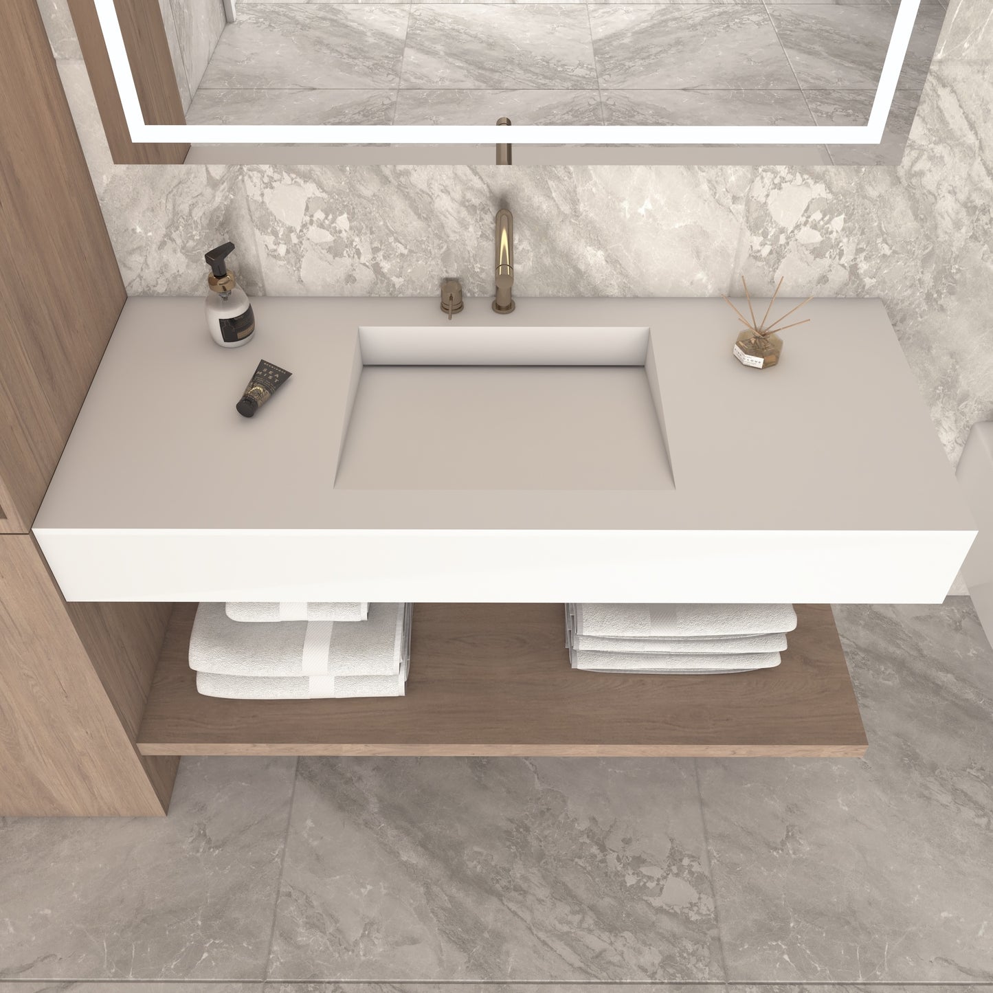 Fortuna Prestige Edge - Vasque Simple Suspendue en Corian®