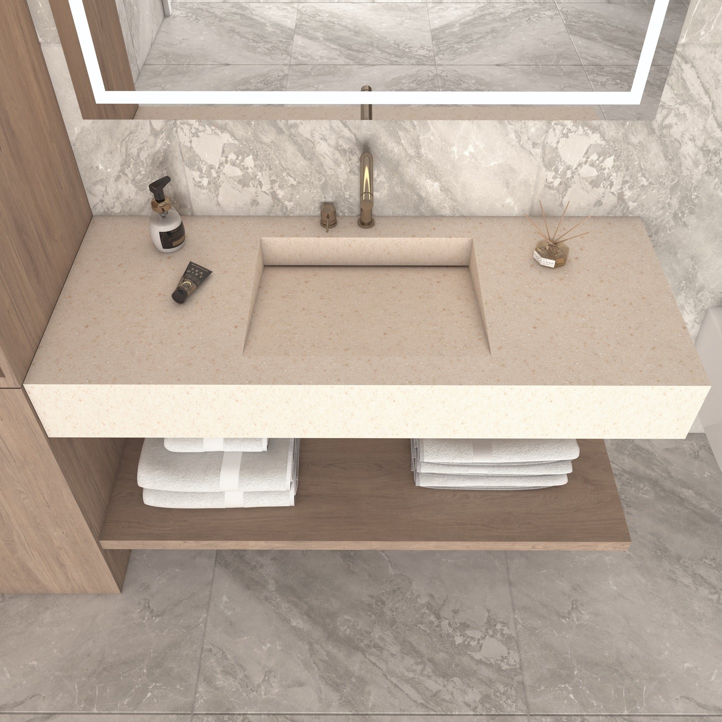 Fortuna Prestige Edge - Vasque Simple Suspendue en Corian®