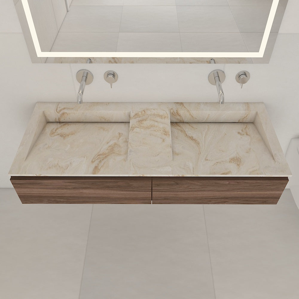 Fortuna Prestige – Vasque Double à Encastrer en Corian®