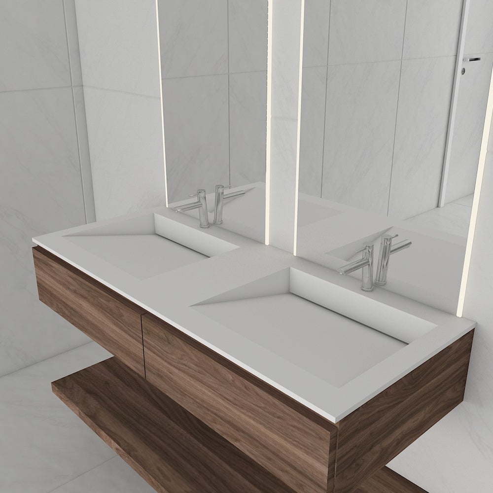 Fortuna Prestige – Vasque Double à Encastrer en Corian®