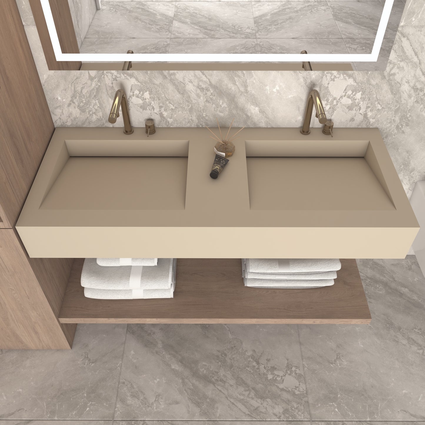 Fortuna Prestige Edge - Vasque Double Suspendue en Corian®