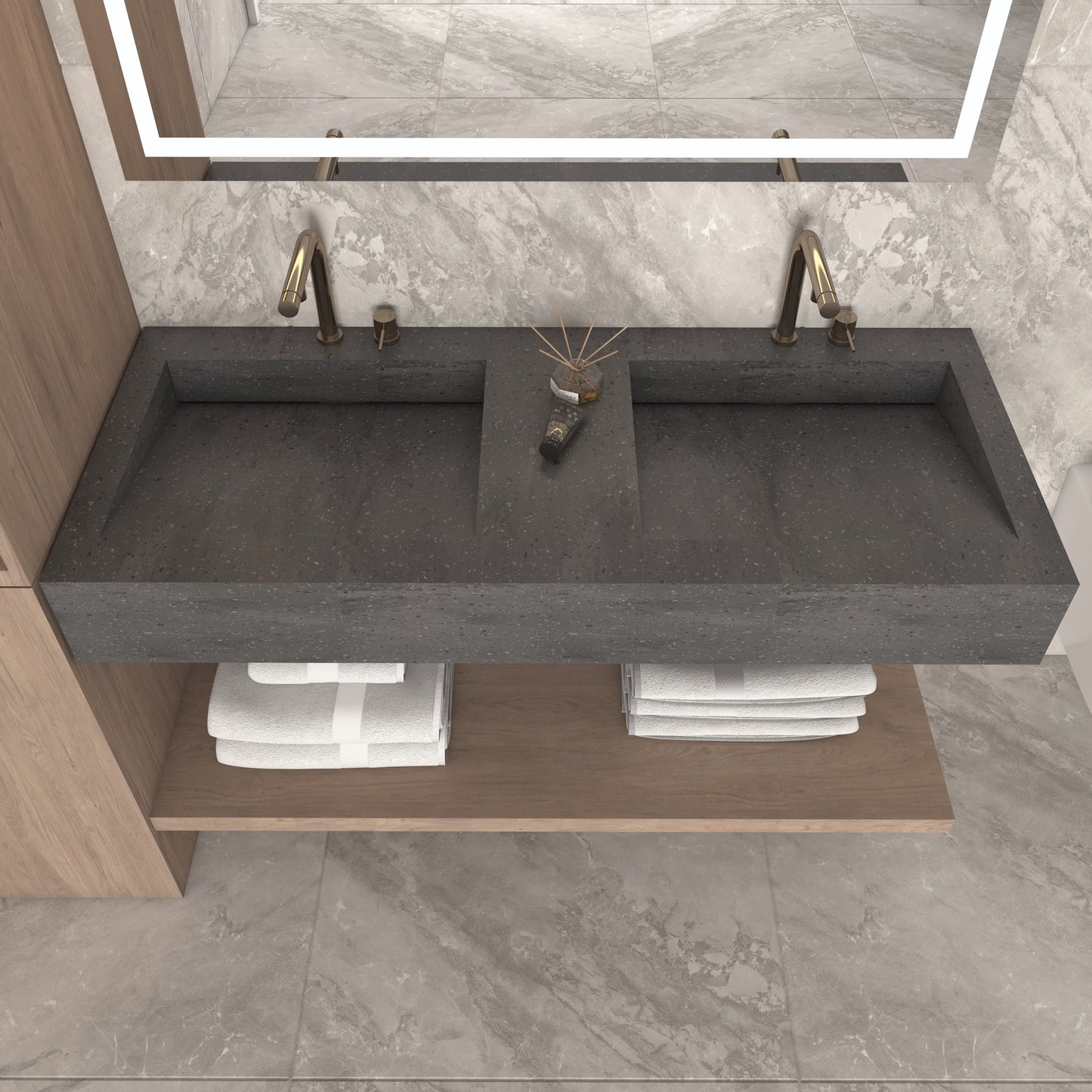 Fortuna Prestige Edge - Vasque Double Suspendue en Corian®