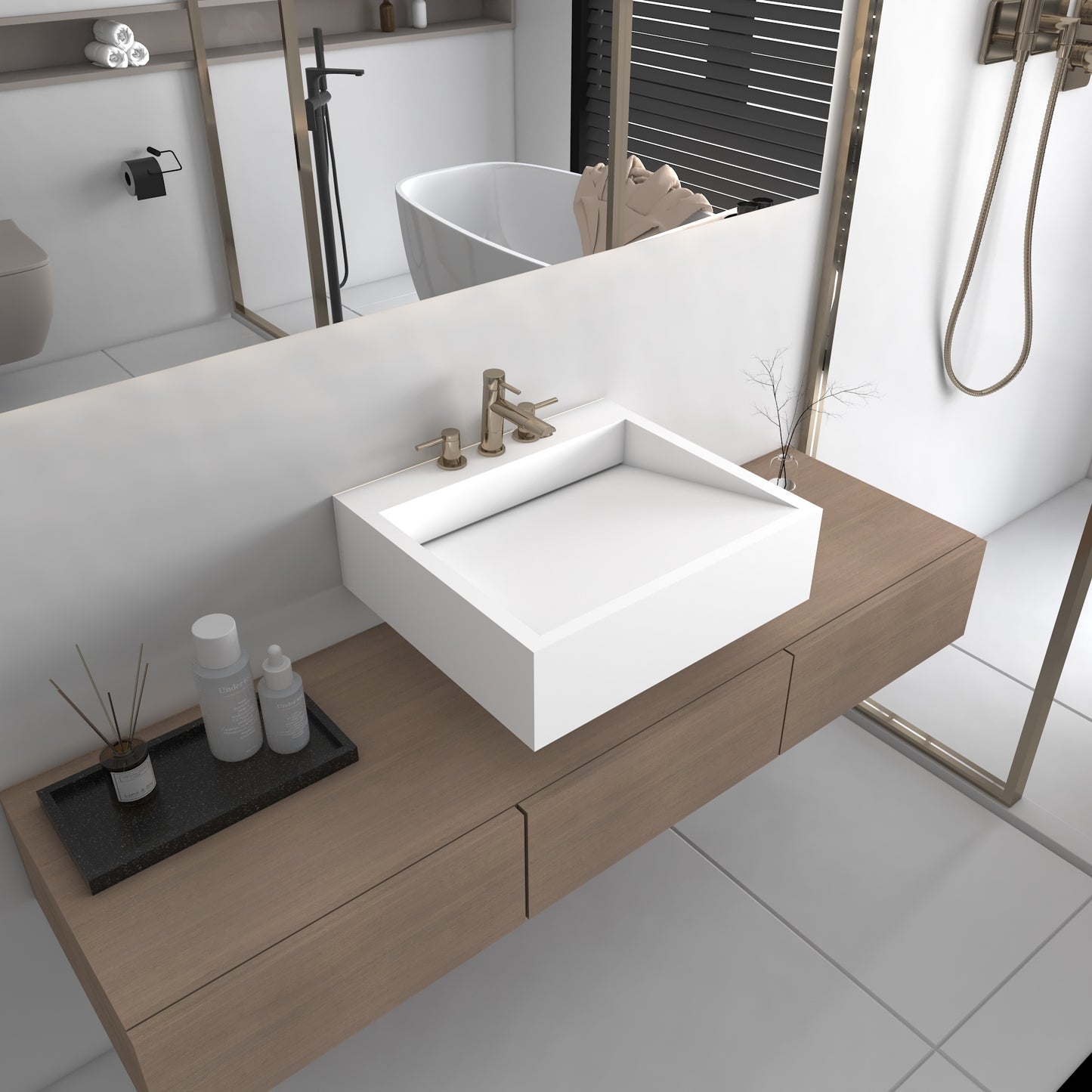 Fortuna Essence Edge - Vasque Suspendue | Format Mini en Corian®