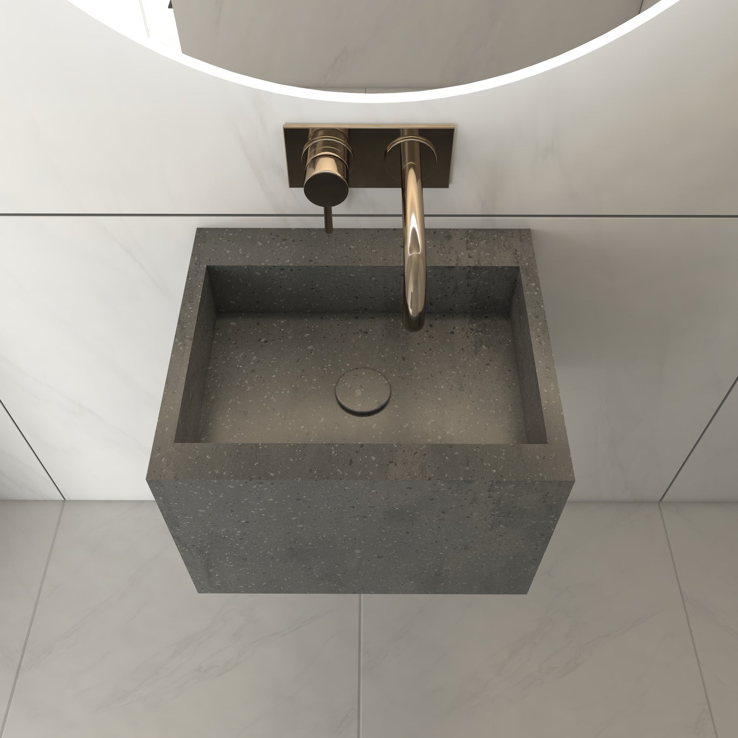 Juno Essence Deep - Lavatório Suspenso | Tamanho Mini em Corian®