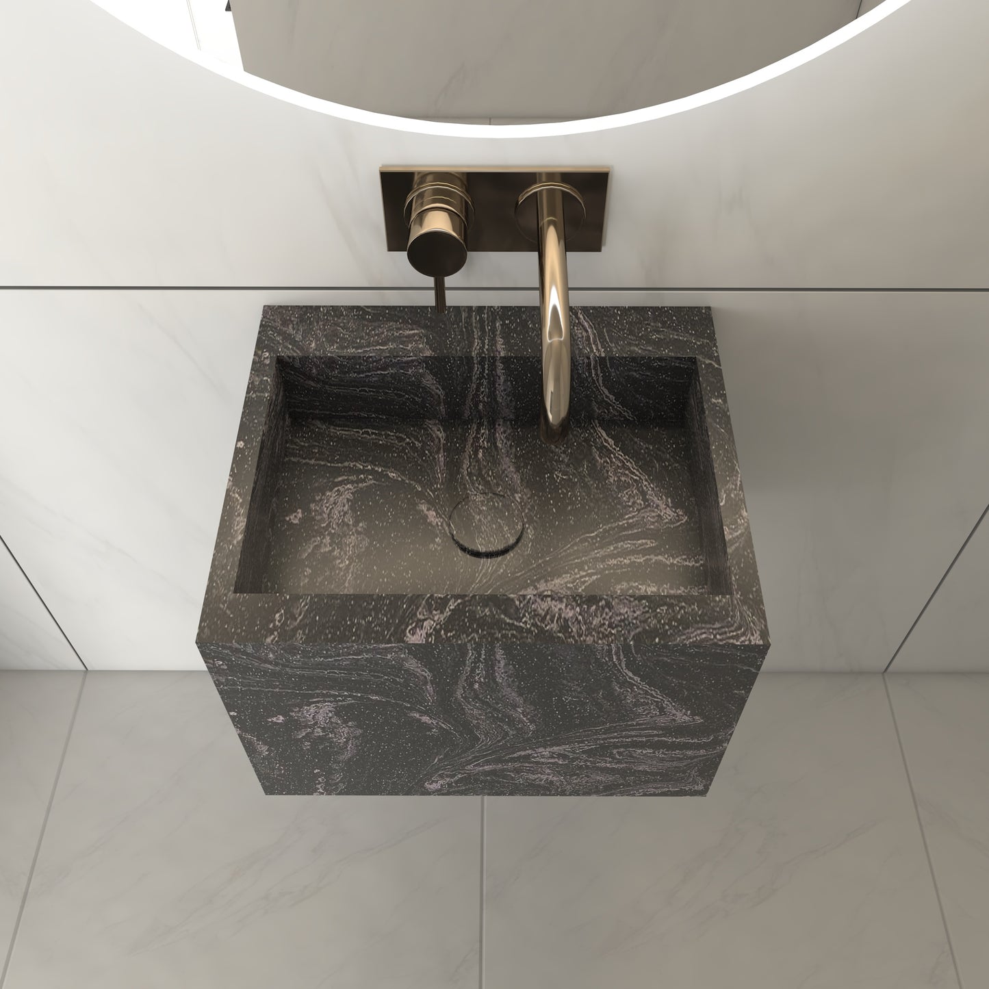 Juno Essence Deep - Lavatório Suspenso | Tamanho Mini em Corian®