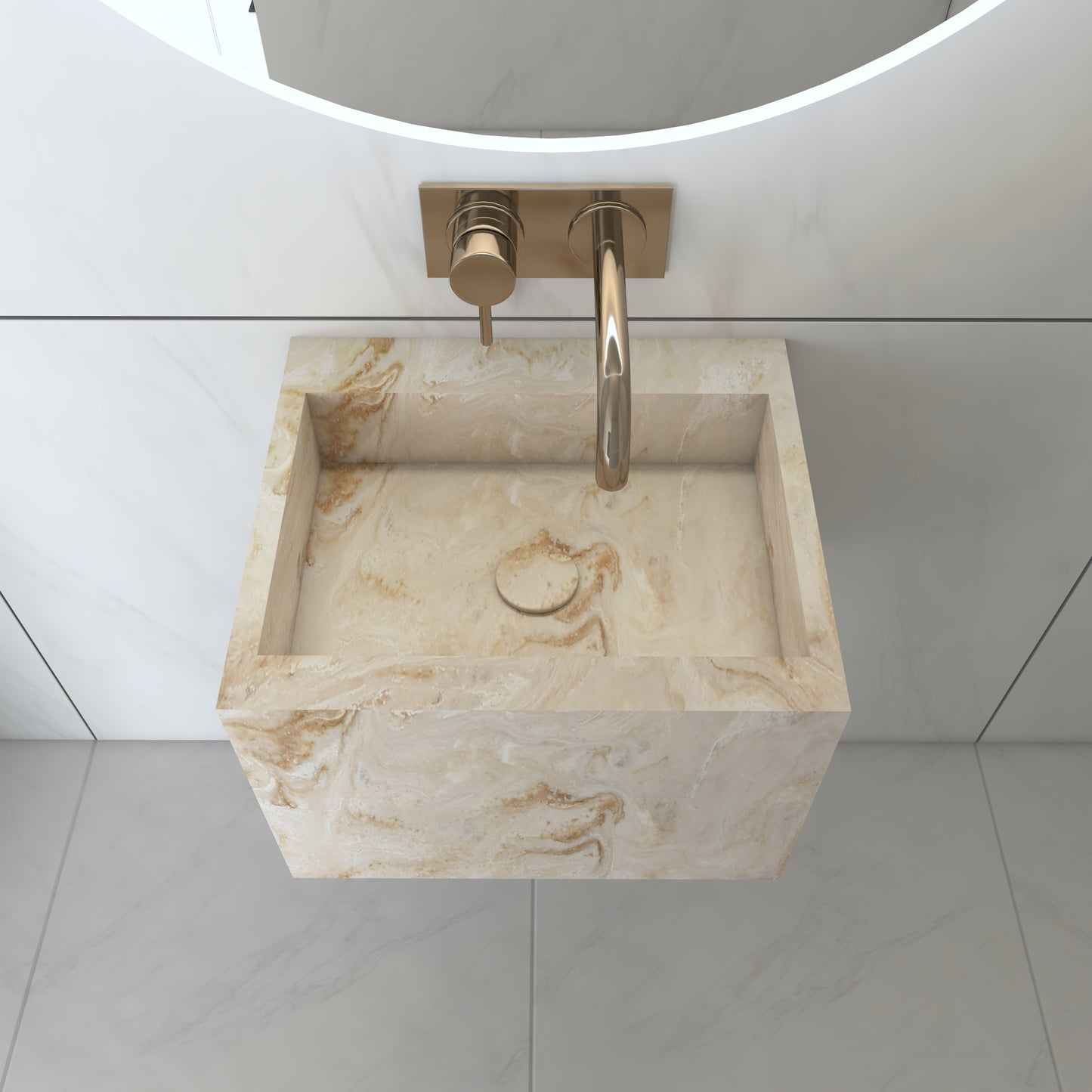 Juno Essence Deep - Lavatório Suspenso | Tamanho Mini em Corian®