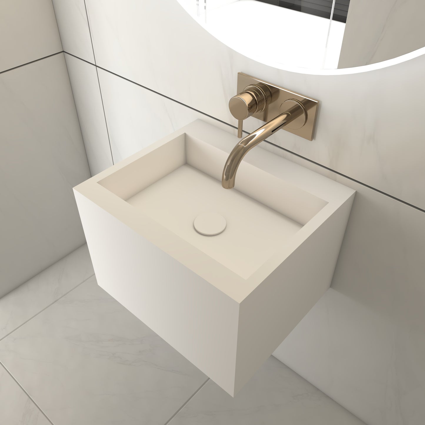 Juno Essence Deep - Lavatório Suspenso | Tamanho Mini em Corian®