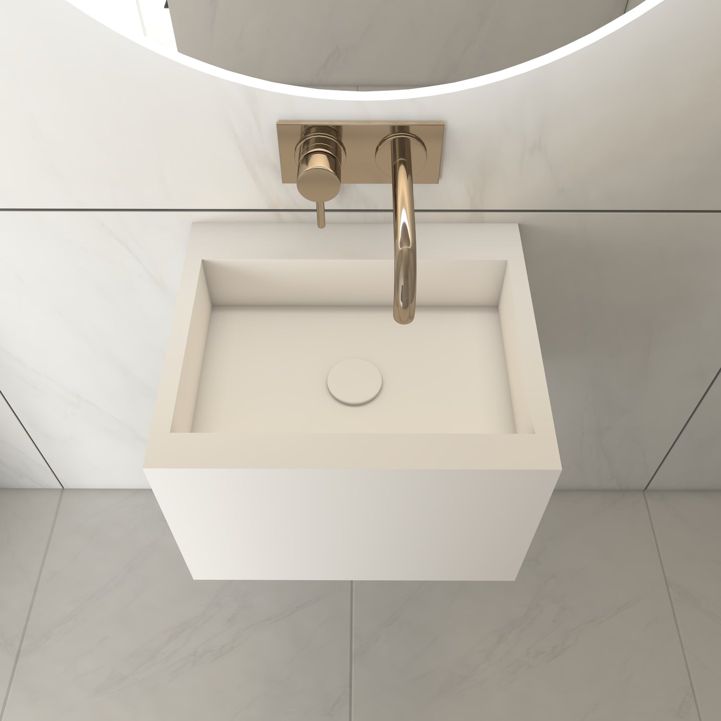 Juno Essence Deep - Lavatório Suspenso | Tamanho Mini em Corian®