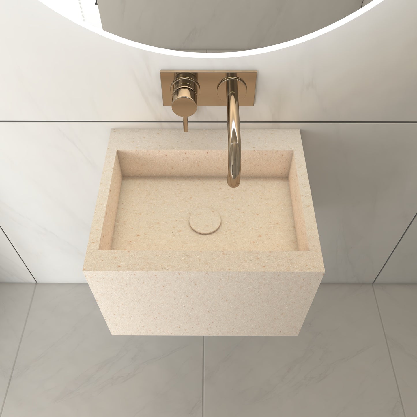 Juno Essence Deep - Lavatório Suspenso | Tamanho Mini em Corian®