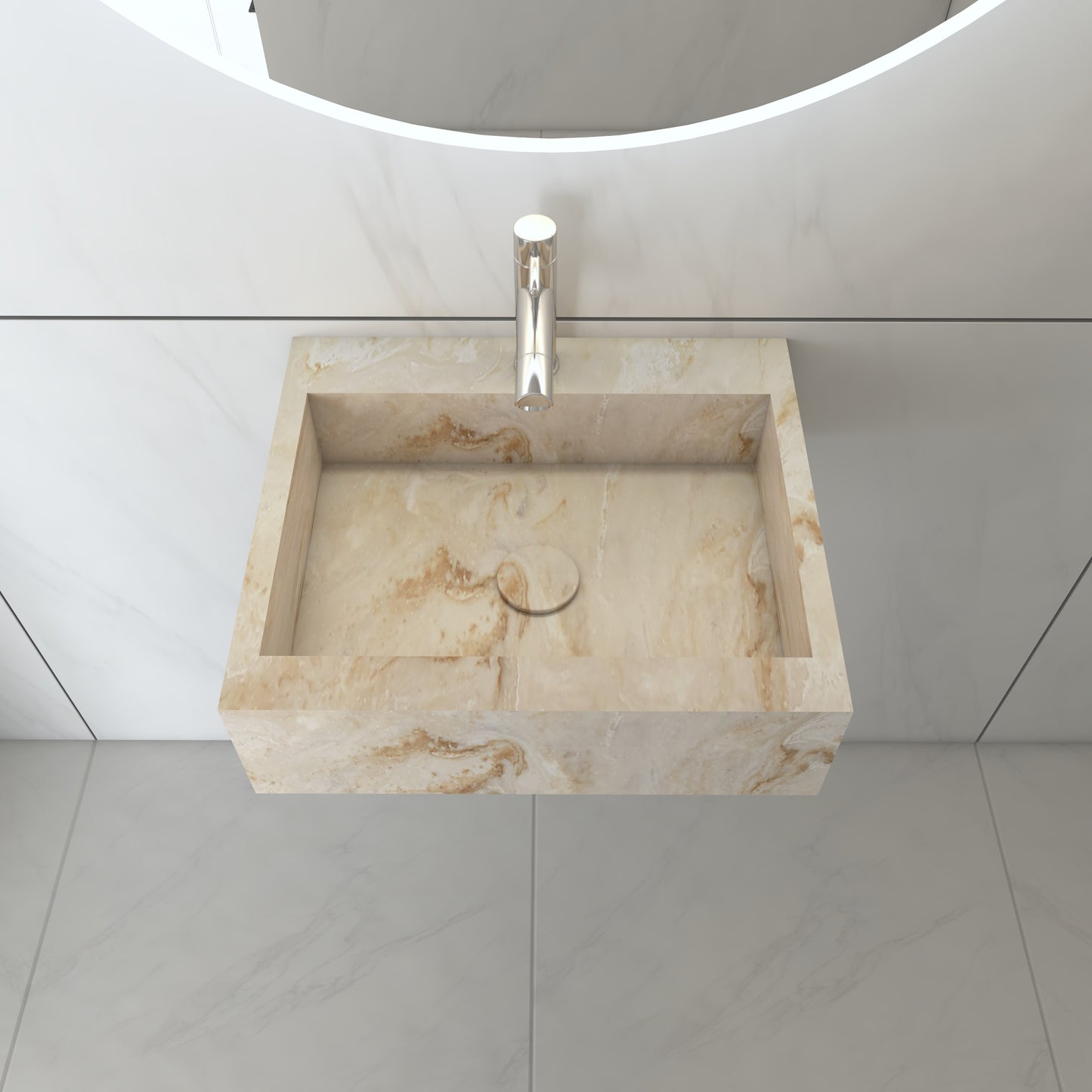 Juno Essence Edge - Lavatório Suspenso | Tamanho Mini em Corian®