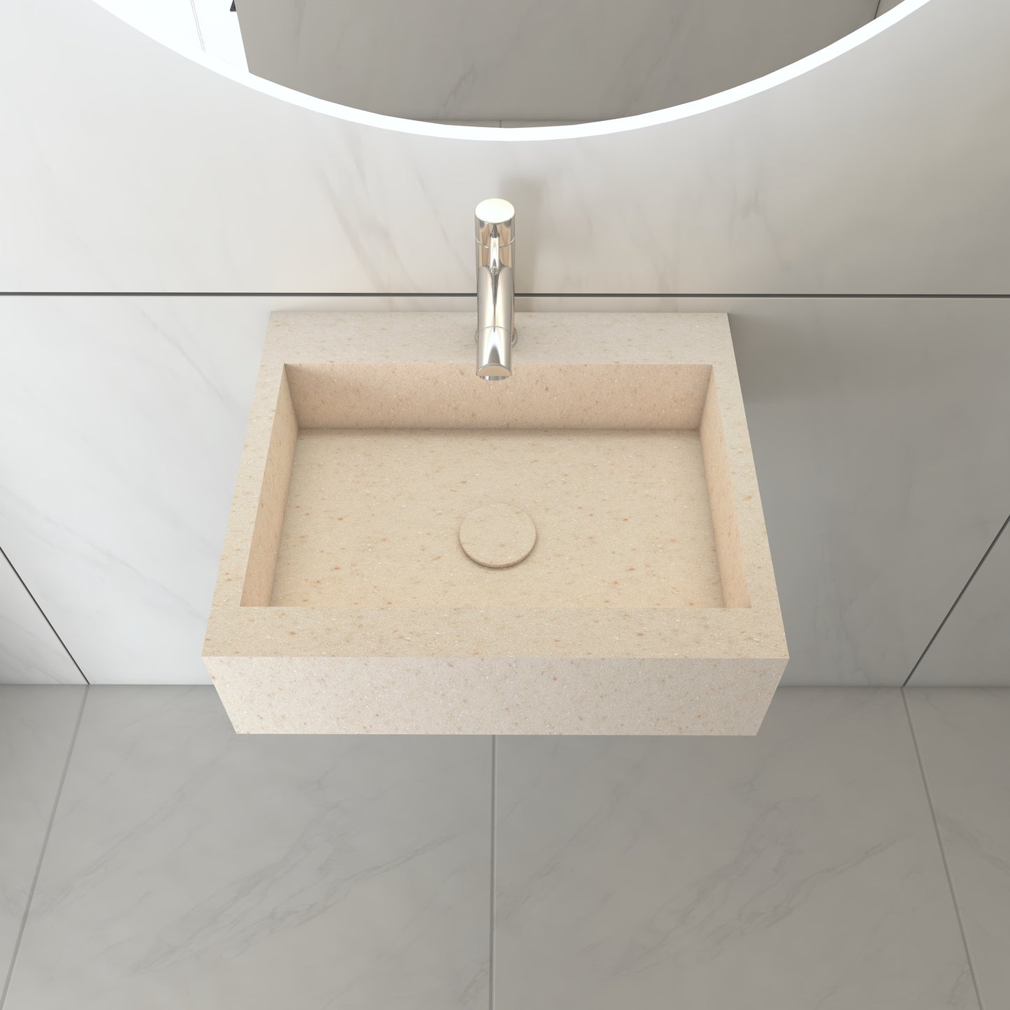 Juno Essence Edge - Lavatório Suspenso | Tamanho Mini em Corian®