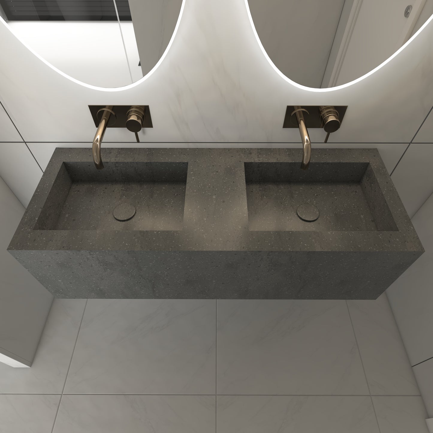 Juno Prestige Deep - Lavatório Duplo Suspenso em Corian®
