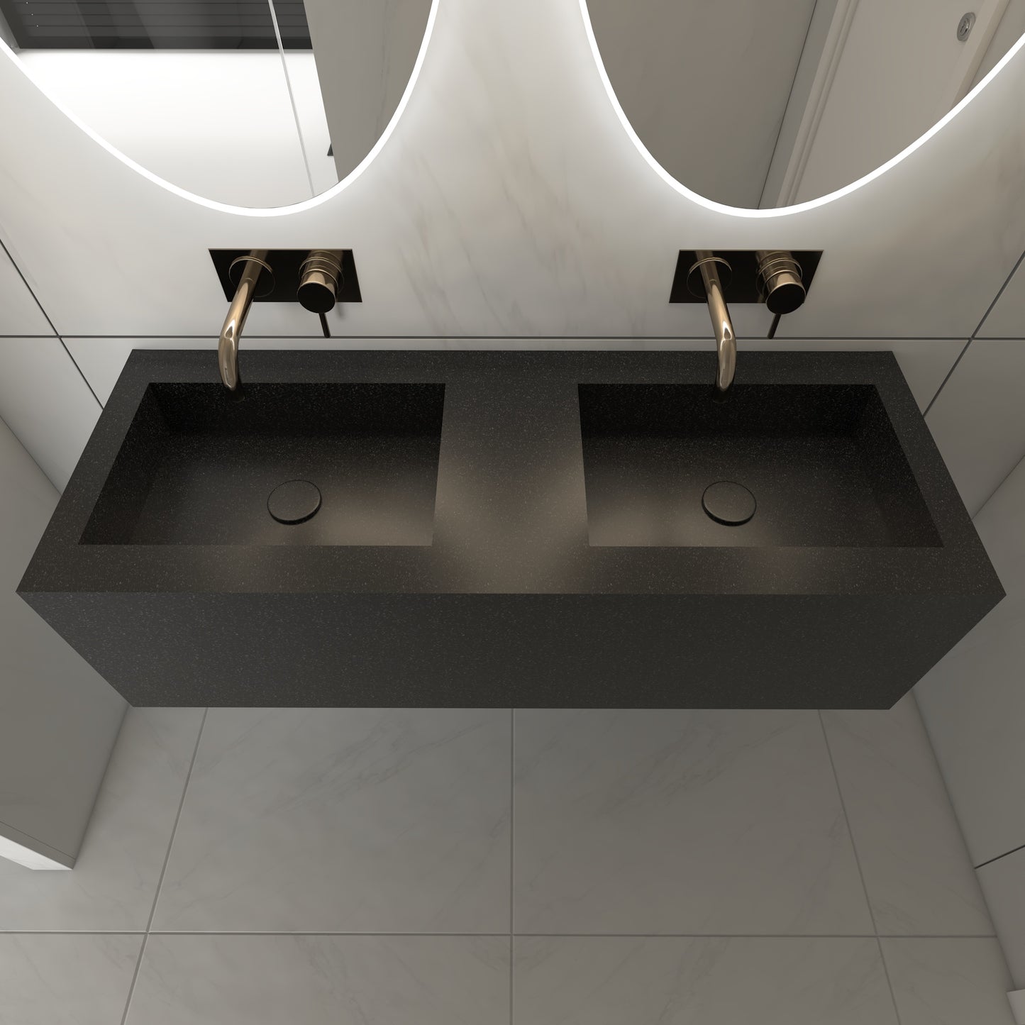 Juno Prestige Deep - Lavatório Duplo Suspenso em Corian®