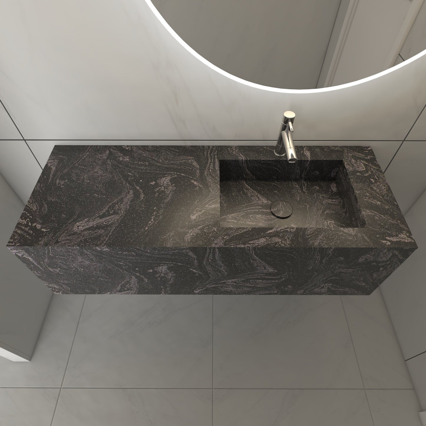 Juno Prestige Deep - Lavatório Simples Suspenso em Corian®