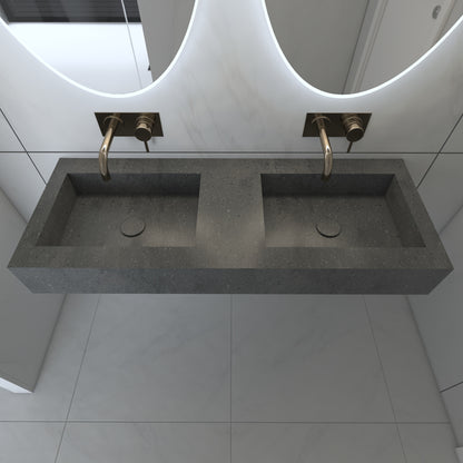 Juno Prestige Edge - Lavatório Duplo Suspenso em Corian®
