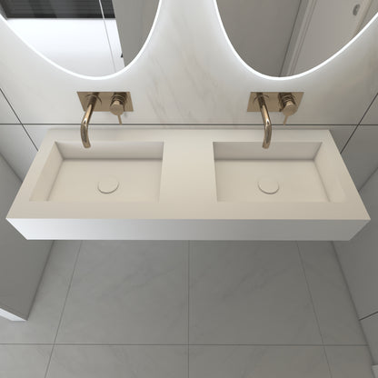 Juno Prestige Edge - Lavatório Duplo Suspenso em Corian®