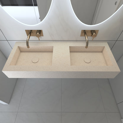 Juno Prestige Edge - Lavatório Duplo Suspenso em Corian®