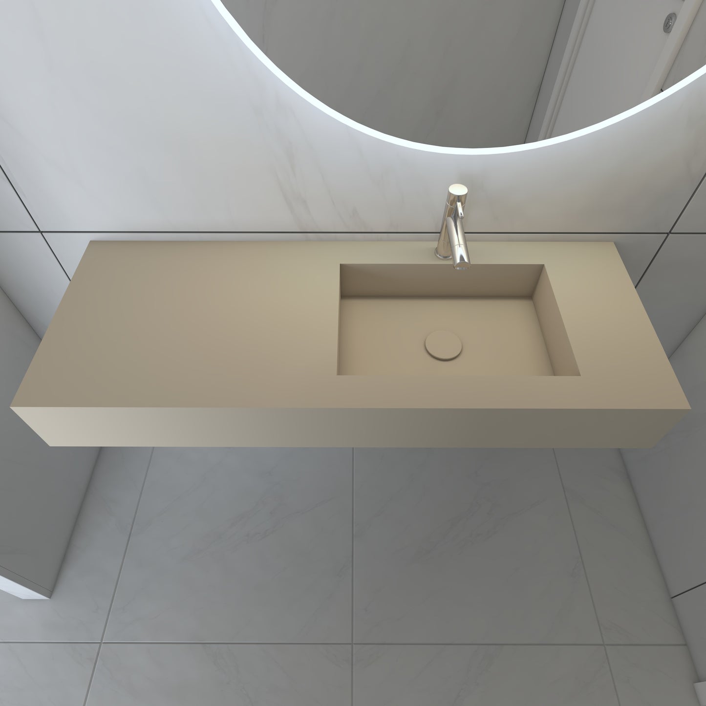 Juno Prestige Edge - Lavatório Simples Suspenso em Corian® 