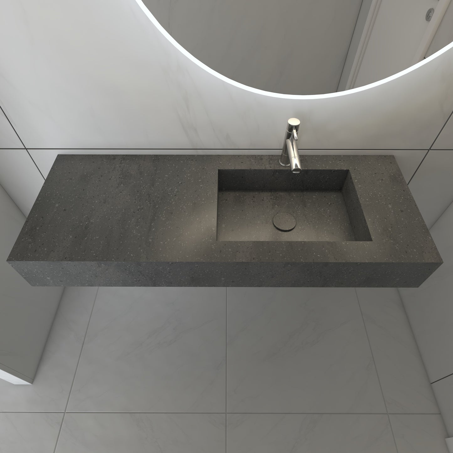 Juno Prestige Edge - Lavatório Simples Suspenso em Corian® 