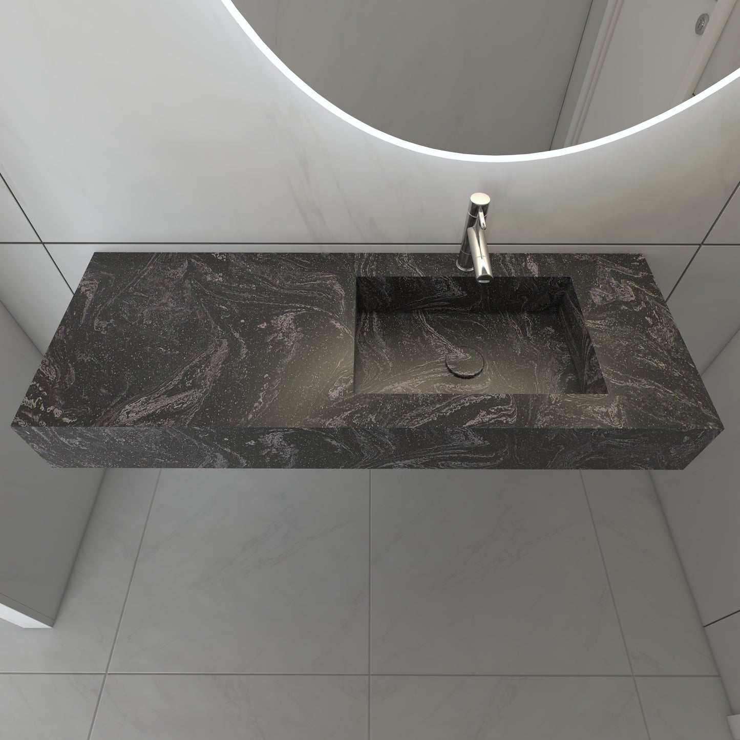 Juno Prestige Edge - Lavatório Simples Suspenso em Corian® 