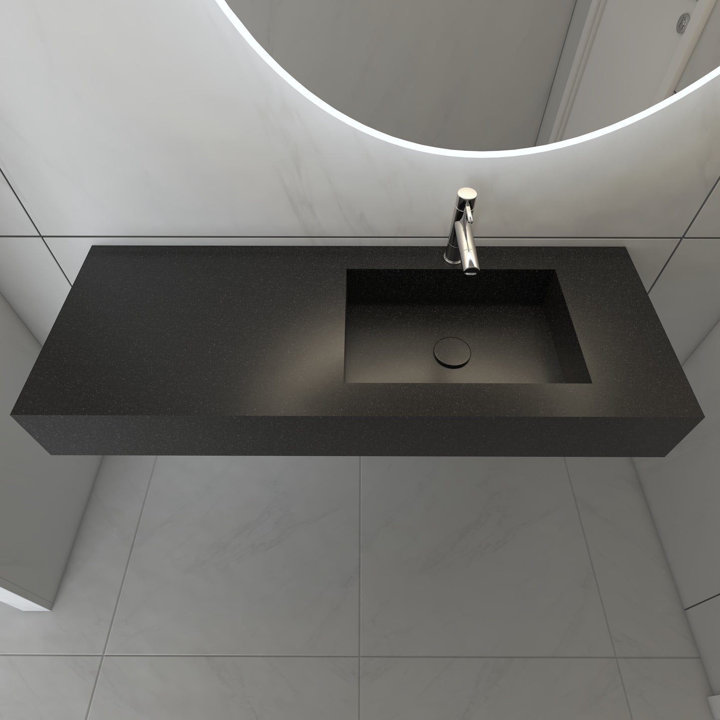 Juno Prestige Edge - Lavatório Simples Suspenso em Corian® 
