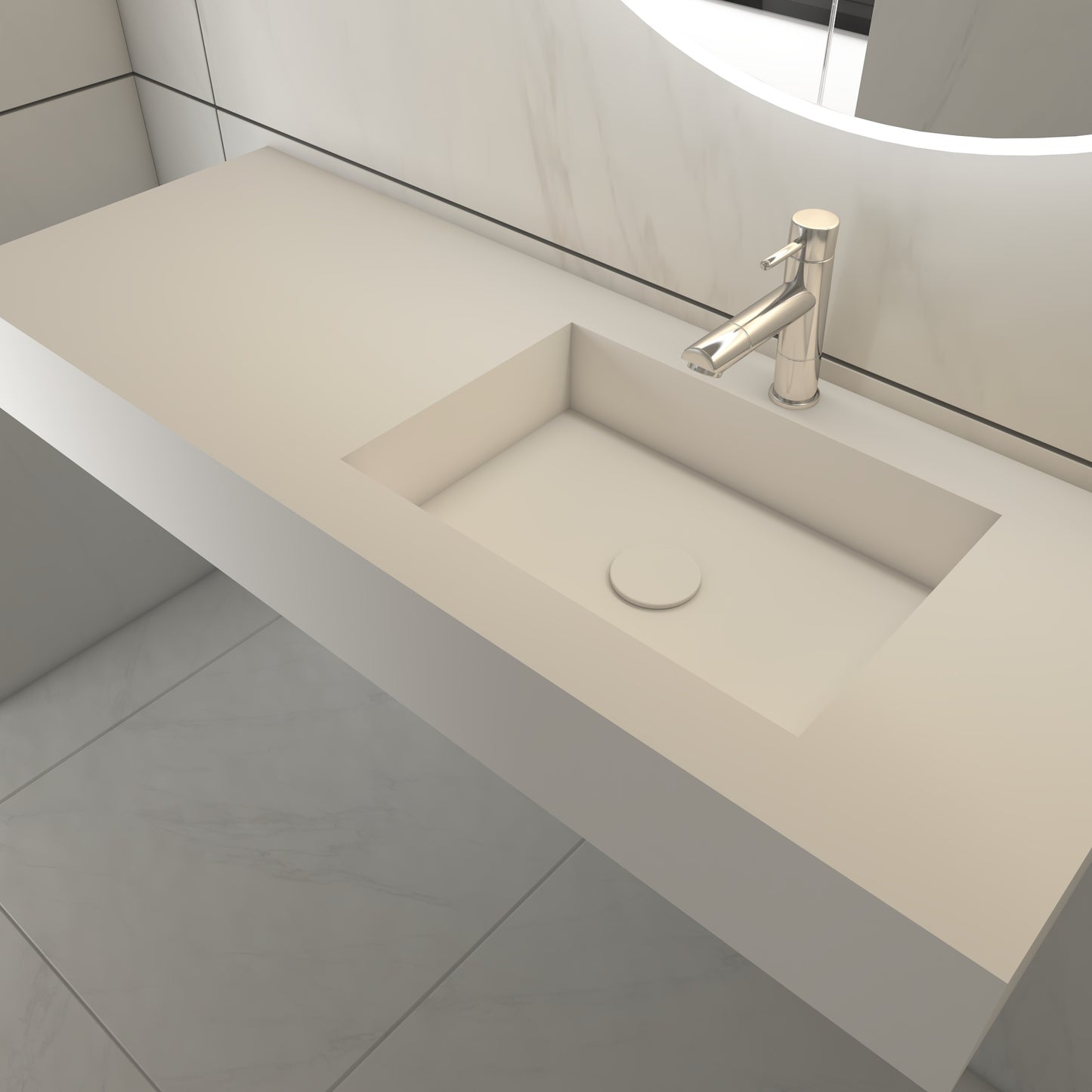 Juno Prestige Edge - Lavatório Simples Suspenso em Corian® 