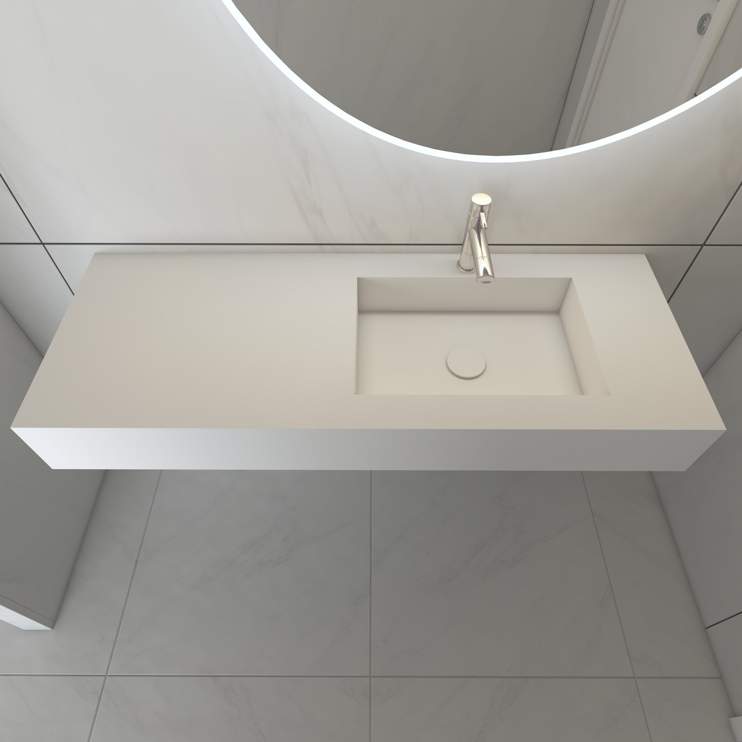 Juno Prestige Edge - Lavatório Simples Suspenso em Corian® 