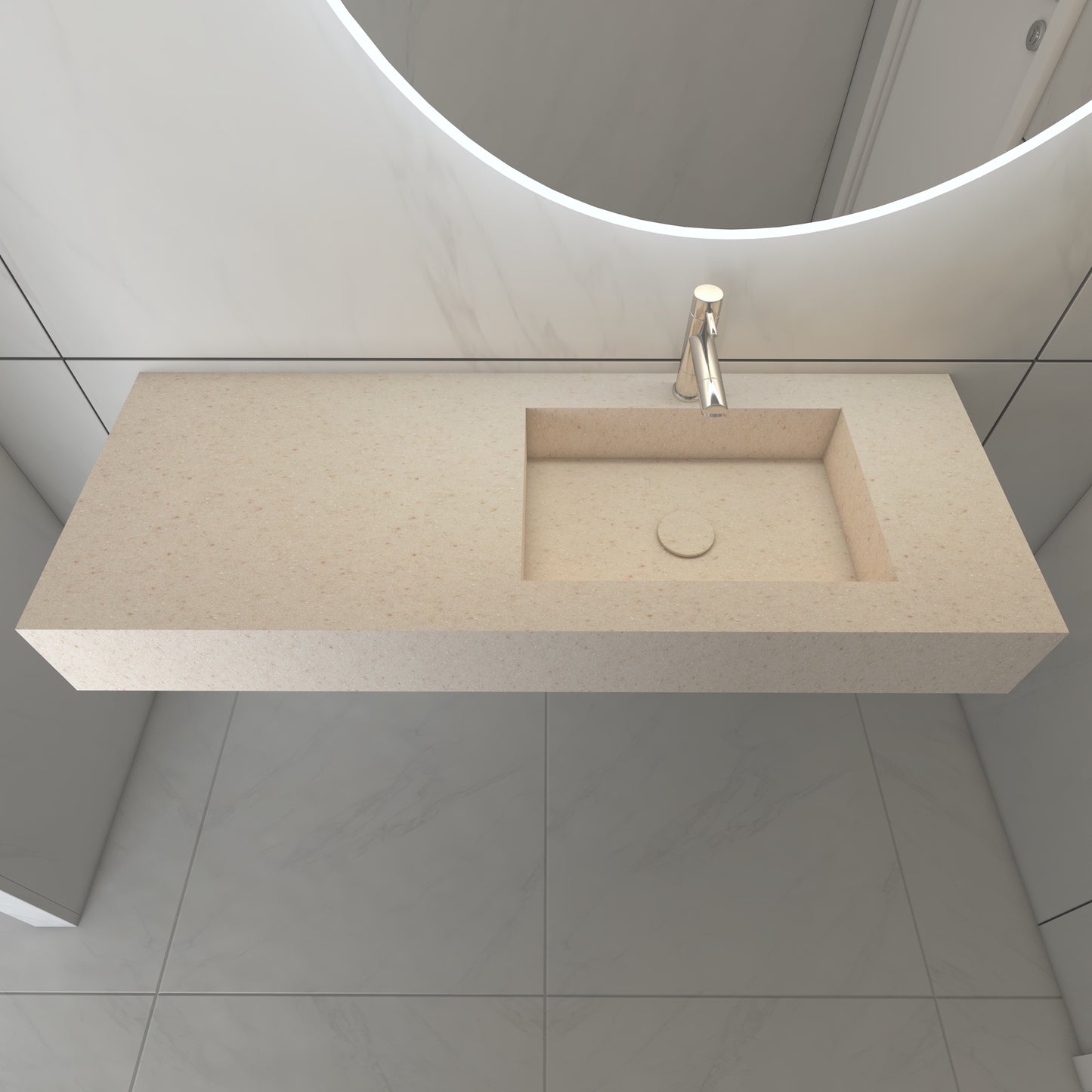 Juno Prestige Edge - Lavatório Simples Suspenso em Corian® 