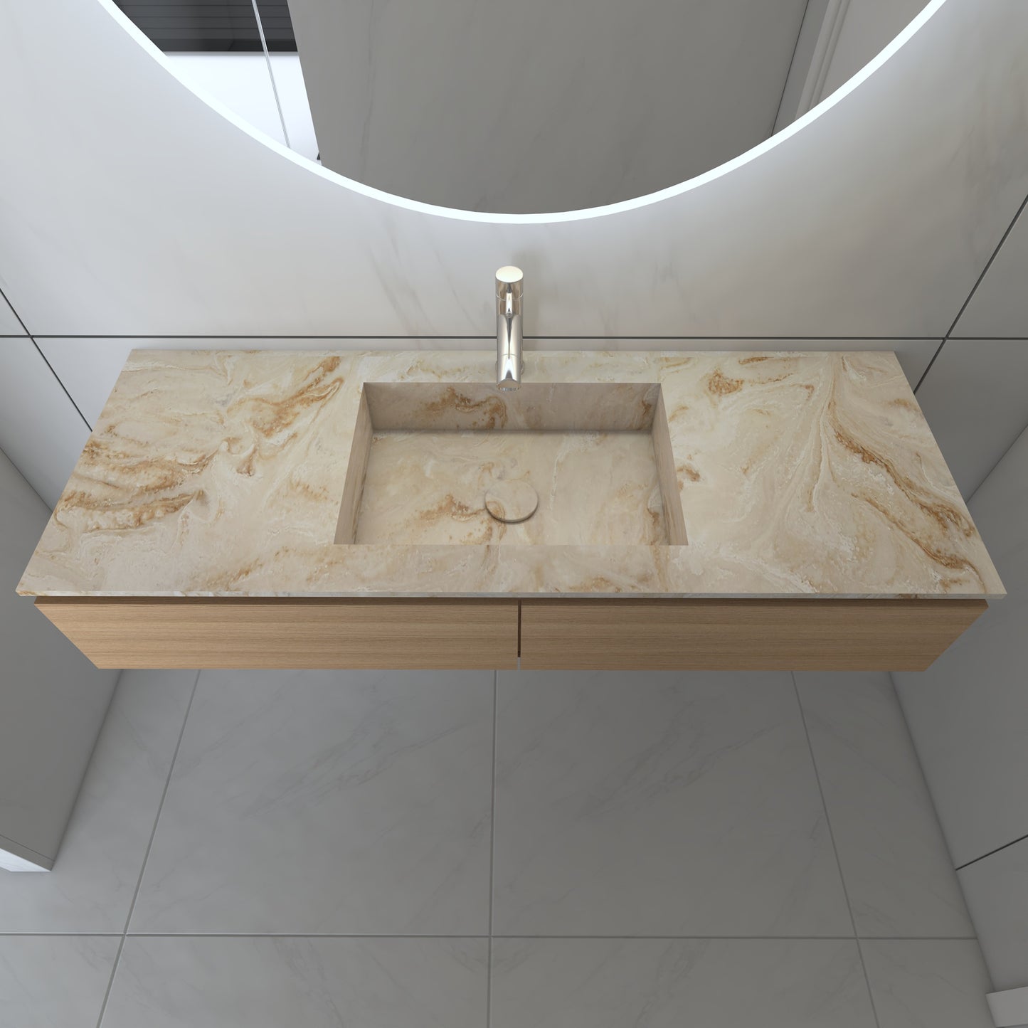 Juno Prestige - Lavatório Simples de Encastre em Corian® 