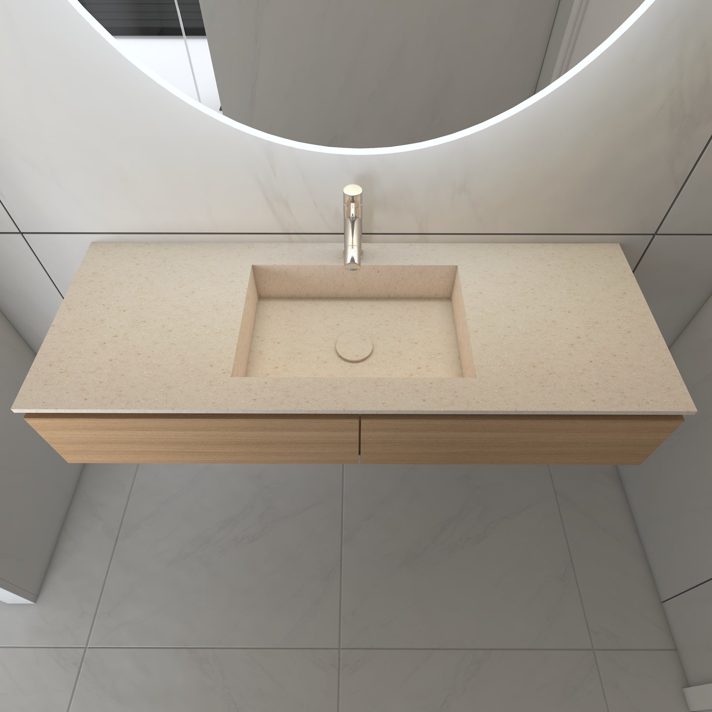 Juno Prestige - Lavatório Simples de Encastre em Corian® 