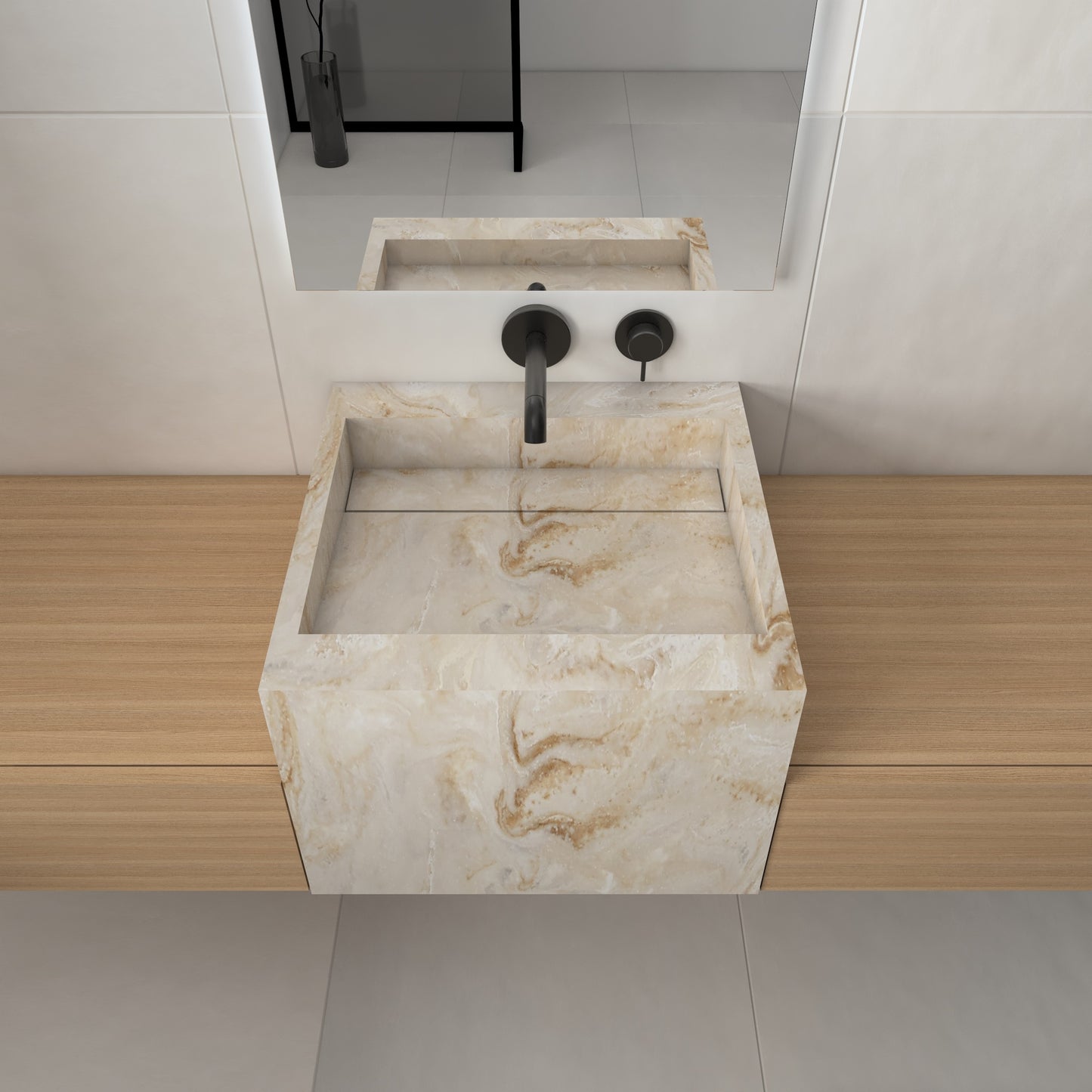 Júpiter Essence Deep - Lavatório Suspenso | Tamanho Mini em Corian®