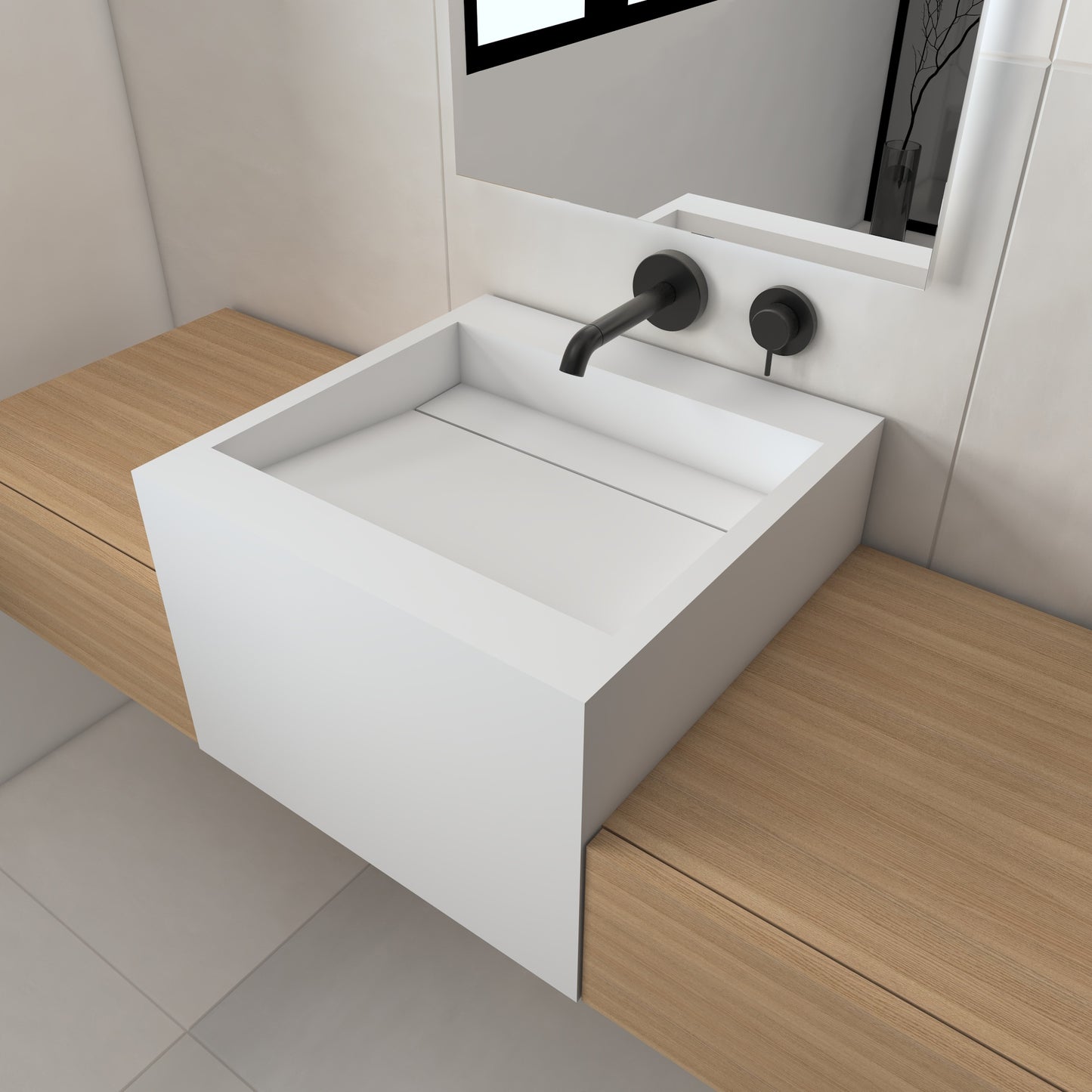 Júpiter Essence Deep - Lavatório Suspenso | Tamanho Mini em Corian®