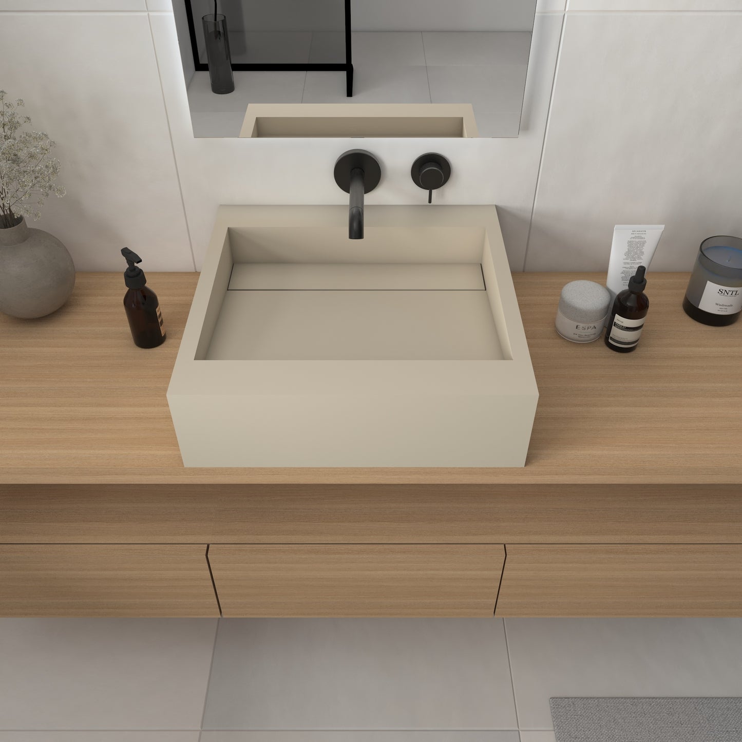 Júpiter Essence Edge - Lavatório Suspenso | Tamanho Mini em Corian®