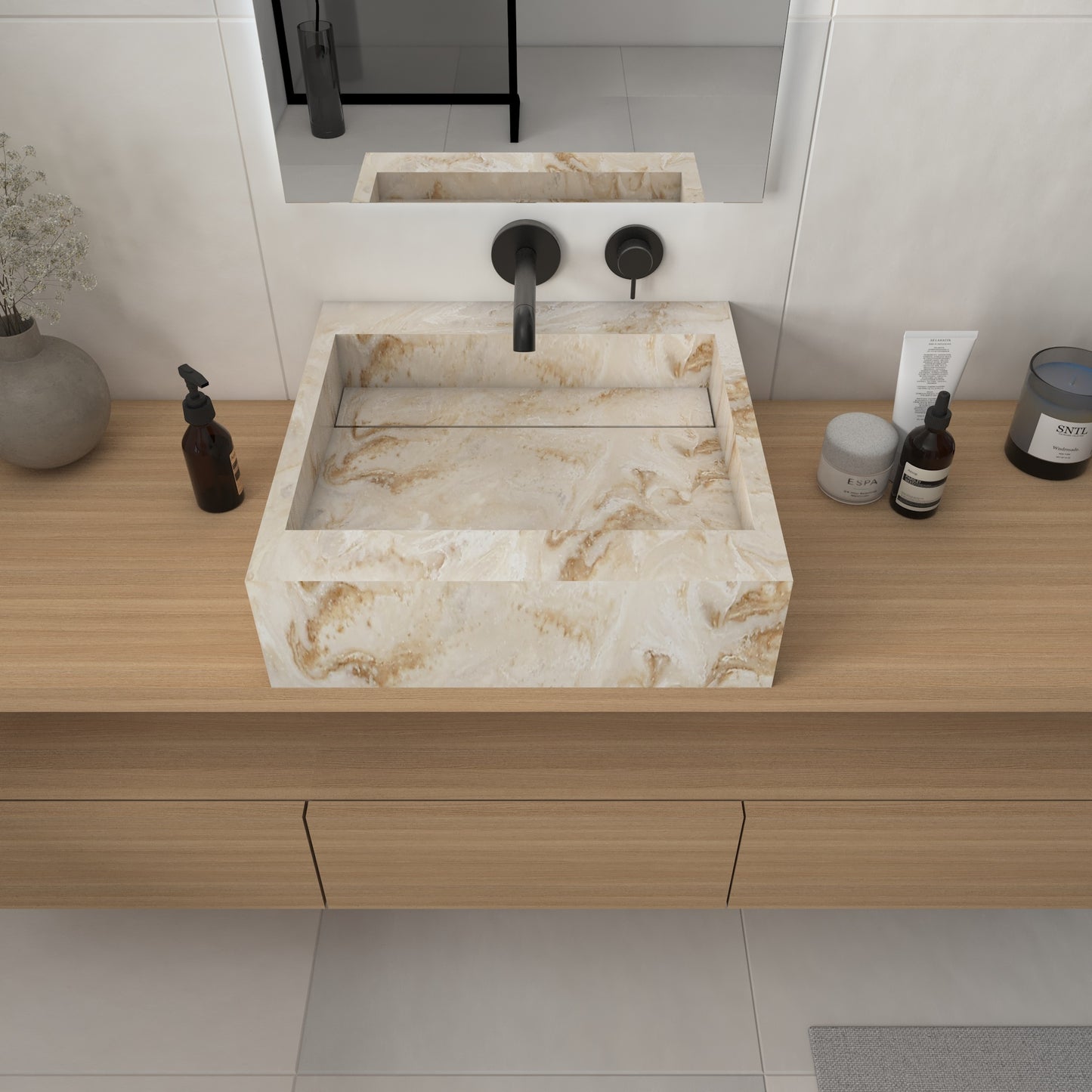 Júpiter Essence Edge - Lavatório Suspenso | Tamanho Mini em Corian®