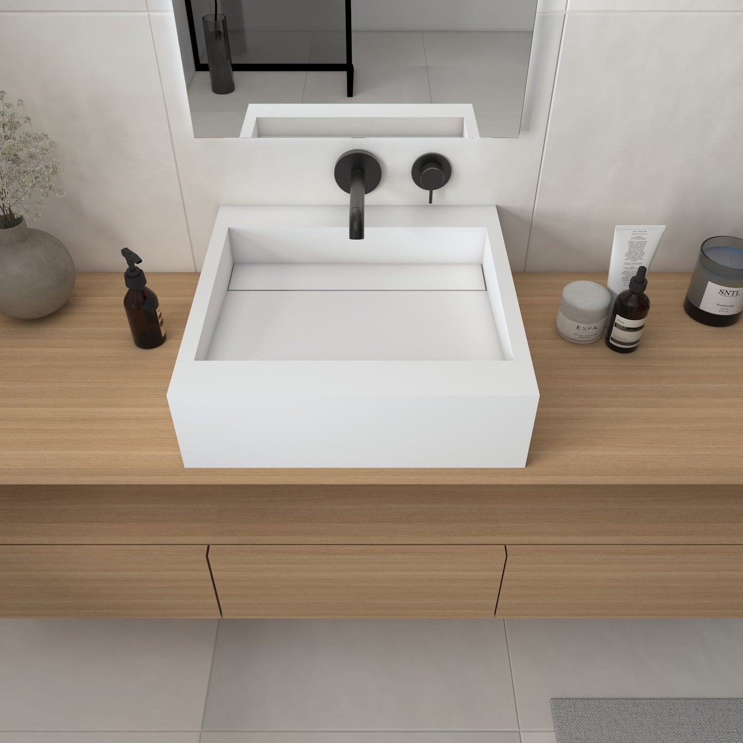 Júpiter Essence Edge - Lavatório Suspenso | Tamanho Mini em Corian®