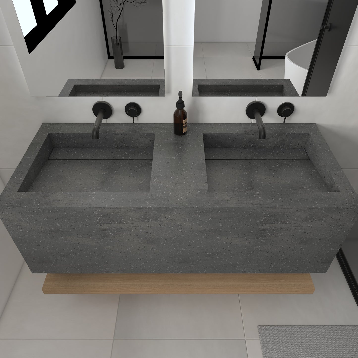 Júpiter Prestige Deep - Lavatório Duplo Suspenso em Corian®