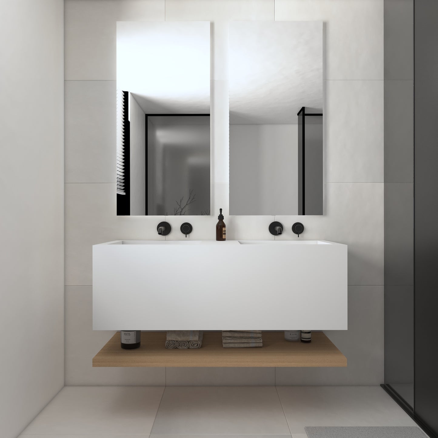Júpiter Prestige Deep - Lavatório Duplo Suspenso em Corian®