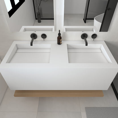 Júpiter Prestige Deep - Lavatório Duplo Suspenso em Corian®