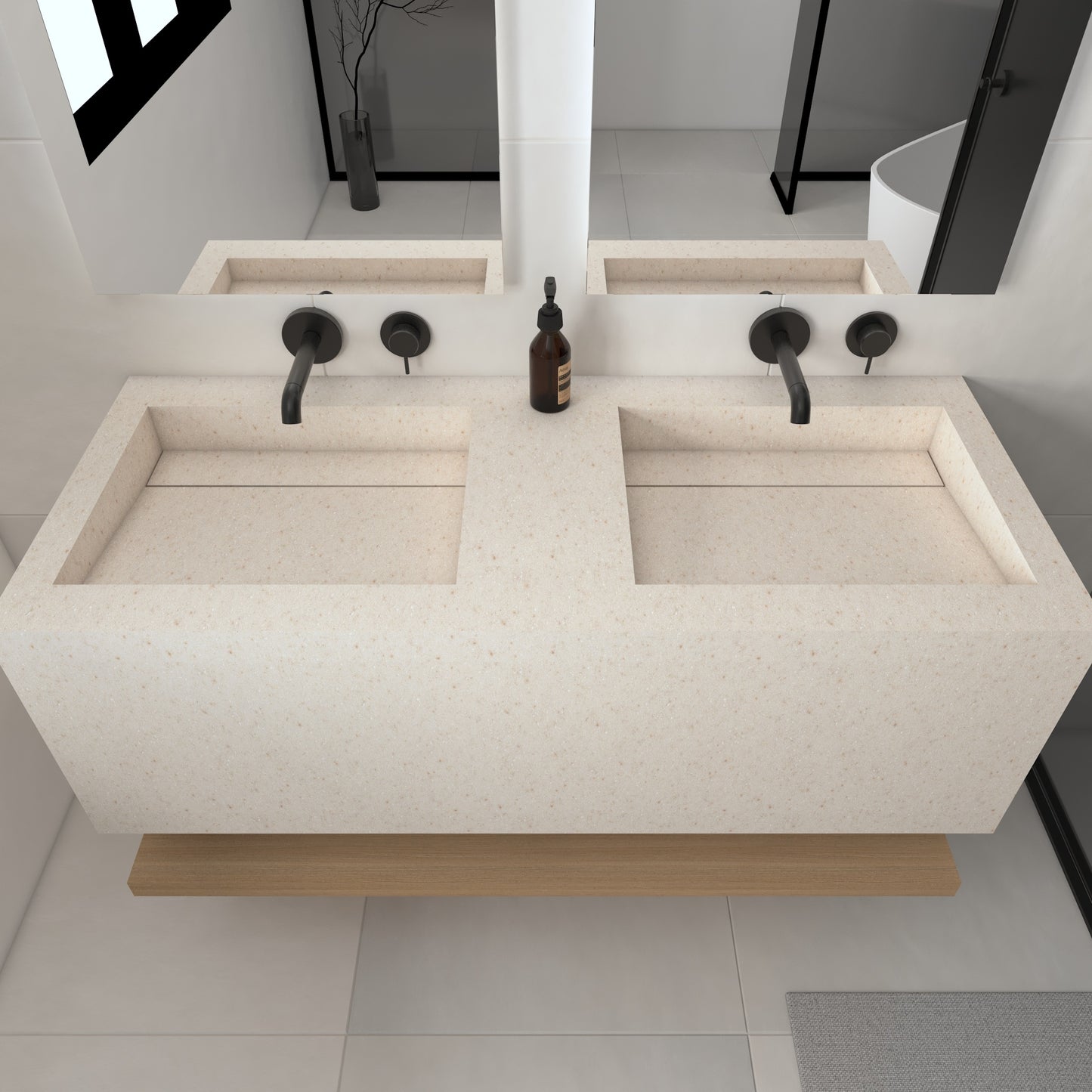 Júpiter Prestige Deep - Lavatório Duplo Suspenso em Corian®
